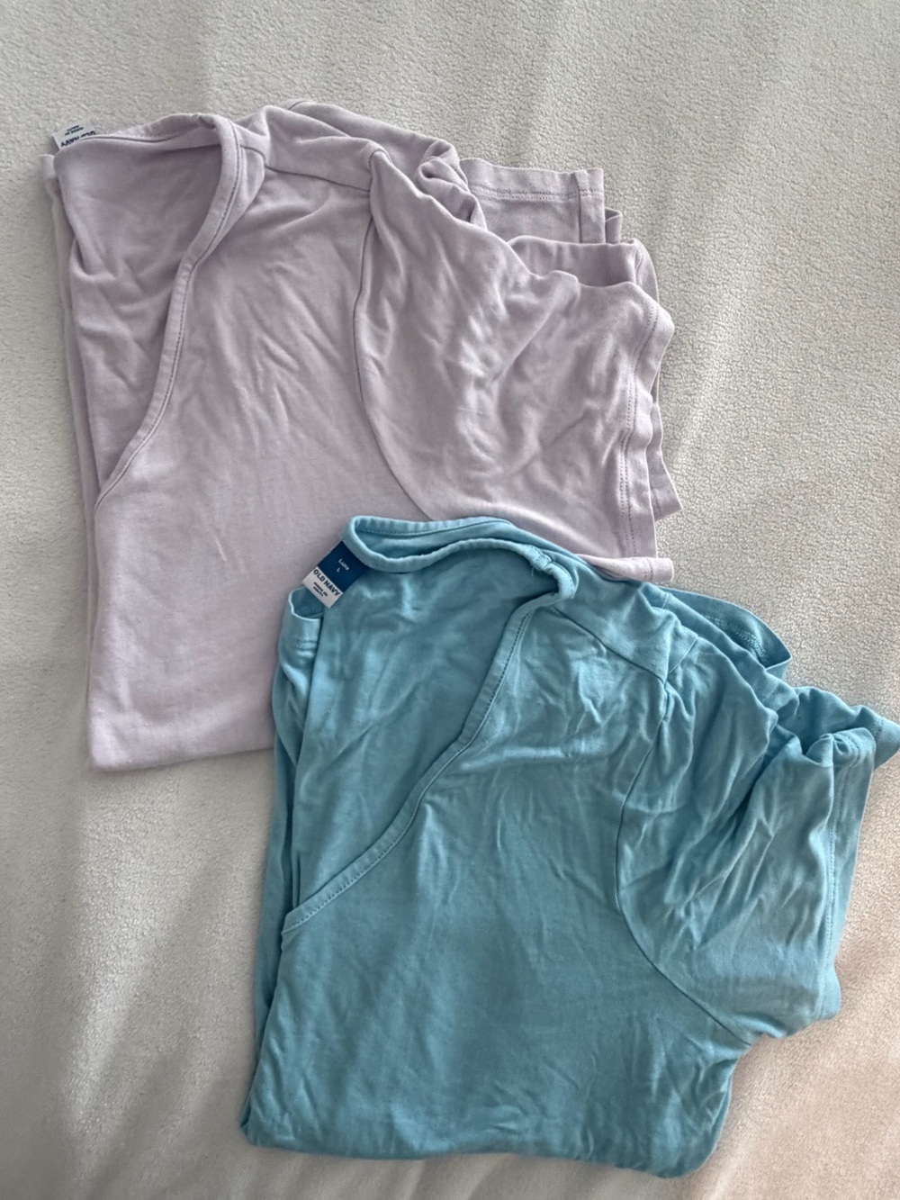 Old Navy Luxe Short Sleeve Tees in Light Purple and Light Blue (Set of 2)